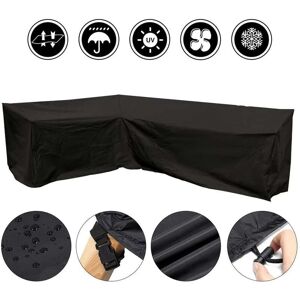 ZVD - L-Shaped Patio Furniture Cover - Waterproof Dustproof 210D Oxford Fabric Patio Furniture Cover, Black, Right Longer, Left Shorter (222cm x