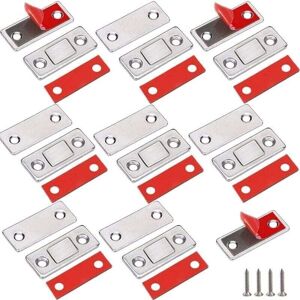 ZVD - Loquet magnétique, lot de 8, aimant ultra-fin pour portes coulissantes, tiroirs, fenêtres et armoires. Aimant autocollant pour armoire.