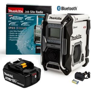 Makita - Job Site Bluetooth Radio MR002GZ01 White lxt xgt 18V 40v 5.0Ah Battery