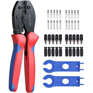MEMKEY MC3 MC4 Solar Crimping Tools for Solar Panel pv Cable 2.5/4.0/6.0mm² + 20pcs MC4 Male Female Solar Panel Cable + 1 Pair MC4 Solar Connector Wrench