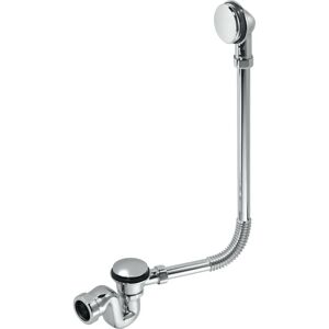 Mcalpine - BRASSTRAP-50-CP 1½' Chrome Plated Brass Trap, Chrome Plated Brass Combined Waste and Overflow with 70mm Spring-Loaded Mushroom Plug and