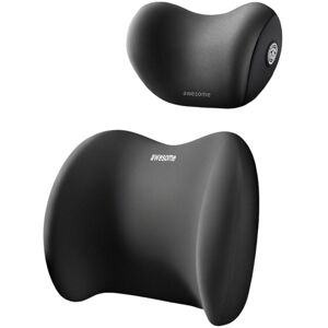 Tlily - Memory Foam Car Neck Pillow Protective Lumbar Back Support Breathable Car Headrest Cushion Car Seat Pillow Black