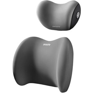 Tlily - Memory Foam Car Neck Pillow Protective Lumbar Back Support Breathable Headrest Cushion Seat Grey