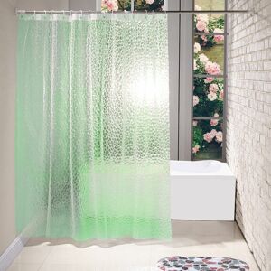 DEWDAT Mildew Resistant Shower Curtains, Eva Waterproof Curtains, Green