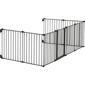 Mophorn - 192-Inch Extra-Wide Baby Gate, 28-Inch High 8-Panel Foldable Safety Gate for Children and Pets, One-Hand Operation, Versatile Installation