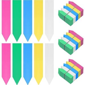 YMYNY Multicolor Plastic Garden Labels (500 Pack) - 10 x 2cm - 5 Color Waterproof Garden Sign/Garden Label for Nursery, Seeds, Plants and Herbs, mumu