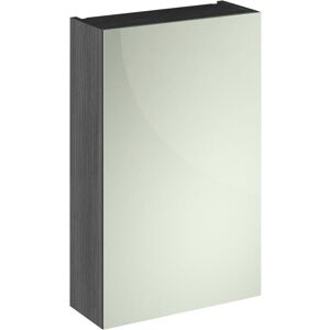 Vasari - Nuie Athena Anthracite Woodgrain 450mm Single Door Mirror Cabinet - OFF516