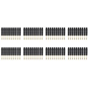 TLILY Or Plating 80Pcs Plug Mono Professional 2 Pole 6.35mm 6.5mm Stereo Jack 6.35mm Black