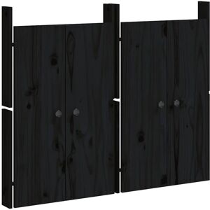 Outdoor Kitchen Doors 2 pcs Black 50x9x82 cm Solid Wood Pine vidaXL