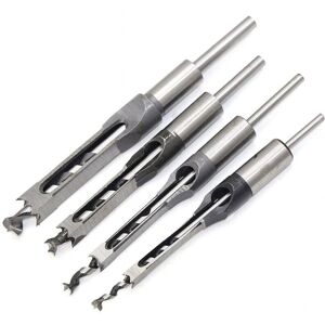 TINOR Pcs Square Hole Chisel Set, Square Hole Drill Bit, Woodworking Tool Set (1/4-1/2-5/16-3/8 inch) npterbl