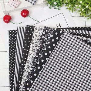 YMYNY Pieces 50 x 50 cm Cotton Fabric Patchwork diy Handmade Sewing Fabrics for Quilting Different Patterns Pure Cotton Fabric (Black) mumu