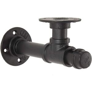 ZVD Pipe Rack Holder, Industrial Style Wall Shelf Bracket, Black Shelf Bracket, Decorative Wall Shelf for Decorating Kitchen, Living Room, Bedroom, Office