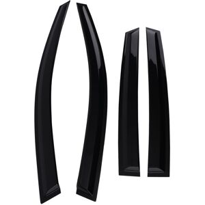 MAXPEEDINGRODS Rain Guard Shields for VW POLO MK5 09-17 Outside Mount Black Window Guards 4PC