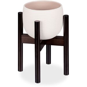 Relaxdays - Bamboo Plant Stand, Adjustable, Flower Pots max. 32 cm, Pot Support, h: 35.5 cm, Brown