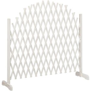 Wooden Trellis, Extendable, Freestanding, Garden Lattice, Balcony Climbing Aid, White - Relaxdays