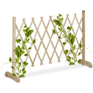 Relaxdays - Wooden Trellis, Extendable up to 180 cm, Support for Climbing Plants, Garden & Balcony, Free-Standing, Natural