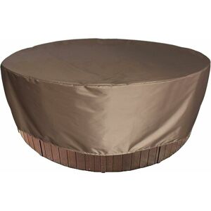 Dewdat - Round Protective Cover for Hot Tub, Garden Table, Spa, Jacuzzi, with Elastic for Outdoor Tub Furniture, 190 x 89 cm (Brown)