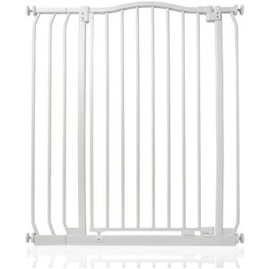Safetots - Extra Tall Curved Top Safety Gate, 80cm - 89cm, Matt White, Extra Tall 100cm in Height, Pressure Fit Stair Gate