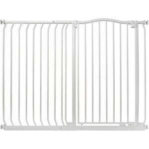Safetots - Extra Tall Curved Top Safety Gate, 125cm - 134cm, Matt White, Extra Tall 100cm in Height, Pressure Fit Stair Gate