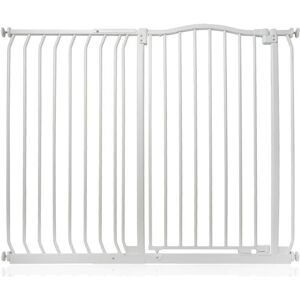 Safetots Extra Tall Curved Top Safety Gate, 116cm - 125cm, Matt White, Extra Tall 100cm in Height, Pressure Fit Stair Gate