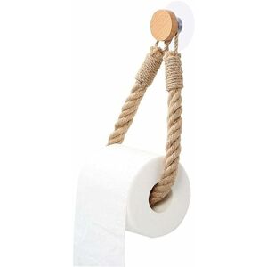 ZVD - Self Adhesive Toilet Paper, Retro Hemp Rope Towel Holder, Toilet Paper Holder for Bathroom and Kitchen - Brown