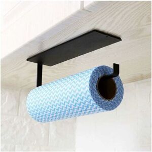 Gotrays - Self-Adhesive Towel Rack - Sticks to Wall or Under Cabinet/Sink/Fridge - for Bathroom and Kitchen (Black)