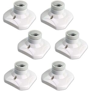 ZVD - Set of 6 E27 ceiling sockets for screwing in ac 220-240 v, socket holder for led bulbs, ceiling light base E27 base