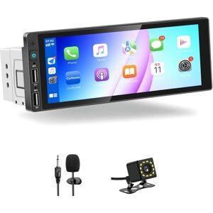 Tlily - Single Din Touchscreen Car Stereo Wireless CarPlay Android Auto Bluetooth 6.86inch Mirror Link MP5 Player fm Radio