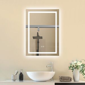 Sky Bathroom - sky 70x50cm Bluetooth Rectangle led Bathroom Mirror,Illuminated Bathroom led Mirror with Speaker,Anti-fog,Wall Mounted,3 Lighting
