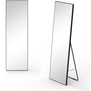 Sky Bathroom - Black Freestanding or Wall Mounted Rectangular Full Length Framed Mirror w 40 x h 140 cm