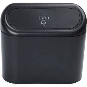 Memkey - Small Car Trash Can, Car Garbage Can with Lid, Waterproof Car Trash Can, Portable Hanging Car Storage Box, for Car Office (Black)
