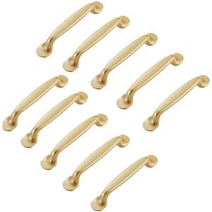 Sollbry - Set of 10 Gold Furniture Handles Gold Kitchen Furniture Handles Gold Furniture Handles Center Distance 128mm
