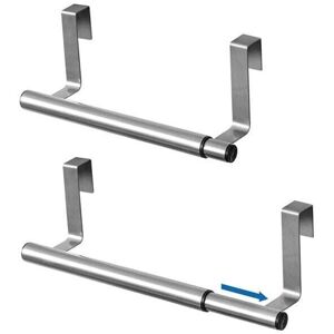 IKODM Spread, Towel Rack Hanging on Cupboard Doors, 1 Bar Extendable Stainless Steel Drying Rack, 25-40x8x9cm, Kitchen and Bathroom Accessory without