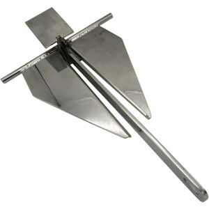 Securefix Direct - Stainless Steel Cruising Anchor 5KG (Crown Fluke Marine Boat Sand Mud Secure)
