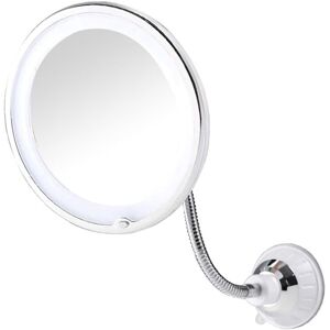 TLILY Suction Cup Folding Mirror 360 Degree Rotation LED 10X with Strong Portable Cordless Travel Home
