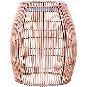 Teamson Home - Outdoor Garden Side Table, Large Bamboo Table with Iron Table Top, Patio Furniture, Garden Decoration - 42.5 x 42.5 x 51.4 (cm)
