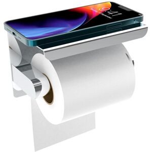 ZVD - Toilet paper holder with phone/storage shelf Punch-free toilet paper and kitchen paper Toilet paper holder