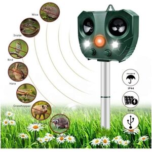 Ymyny - Ultrasonic Cat Repellent, Outdoor Cat Repellent - Solar Powered, Waterproof Cat Repellent & Adjustable Frequency - with Alarm & Flashing