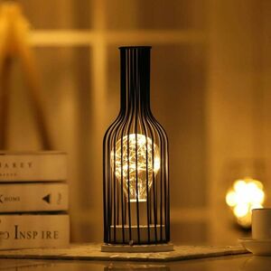 Dewdat - Vintage Battery Operated Metal Table Lamp with led Bulb for Wedding, Party, Patio, Indoor and Outdoor Events (c)
