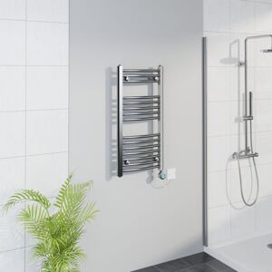 Warmehaus - WiFi Thermostatic Curved Towel Rail Timer Chrome 800x400mm