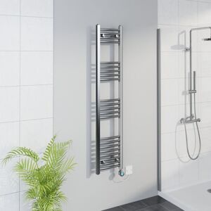 Warmehaus - WiFi Thermostatic Curved Towel Rail Timer Chrome 1400x300mm