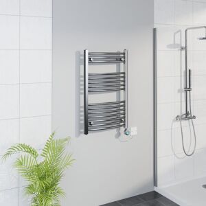 Warmehaus - WiFi Thermostatic Curved Towel Rail Timer Chrome 800x500mm