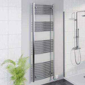 WARMEHAUS WiFi Thermostatic Curved Towel Rail Timer Chrome 1800x600mm