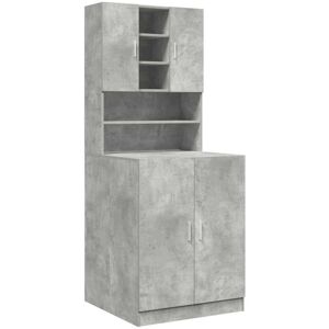 Washing Machine Cabinets 2 pcs Concrete Grey Engineered wood Vidaxl