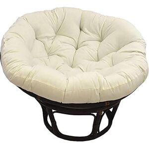 Ikodm - Waterproof Garden Chair Cushion with Straps - Washable Round Off-White 100 x 100 cm