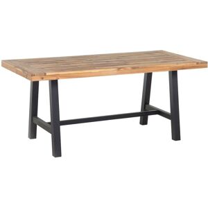 Beliani - Scandinavian Indoor Outdoor Light Acacia Wood Garden Table Black Legs Scania