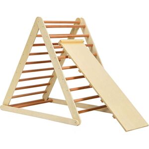 Costway - Wooden Foldable Triangle Climber Step Training Ladder Pikler Toddler With Ramp