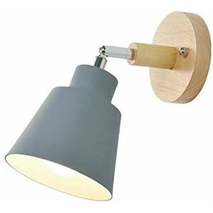 Hoopzi - Wooden wall lamp bedside wall lamp bedroom wall lamp kitchen modern wall lamp wall lamp wall lamp (gray)
