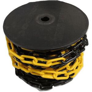 SECUREFIX DIRECT Yellow Black Plastic Chain Links 6MM x 30M (Garden Decorative Safety Barrier)