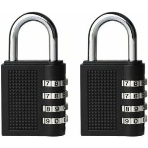 YMYNY 2 Pack School Locker Padlocks, Toolbox Locks, 4-Digit Resettable Code, Outdoor Cabinet Locks (Black)